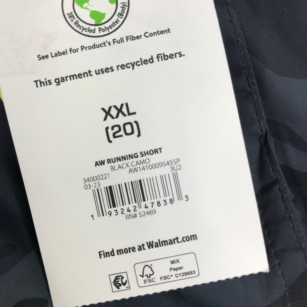 Athletic Works Running Shorts Womens XXL 20 Black Camo DriWorks Active VT6912 - Picture 9 of 11